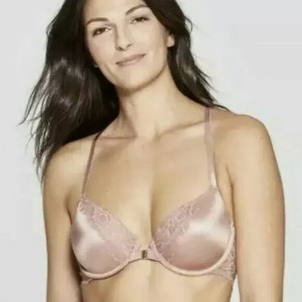 Auden Racerback Bra with Lace Accents Mauve color
